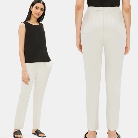 Eileen Fisher System Silk Georgette Crepe Slouchy Ankle Length Pants Size 2X - Picture 1 of 8